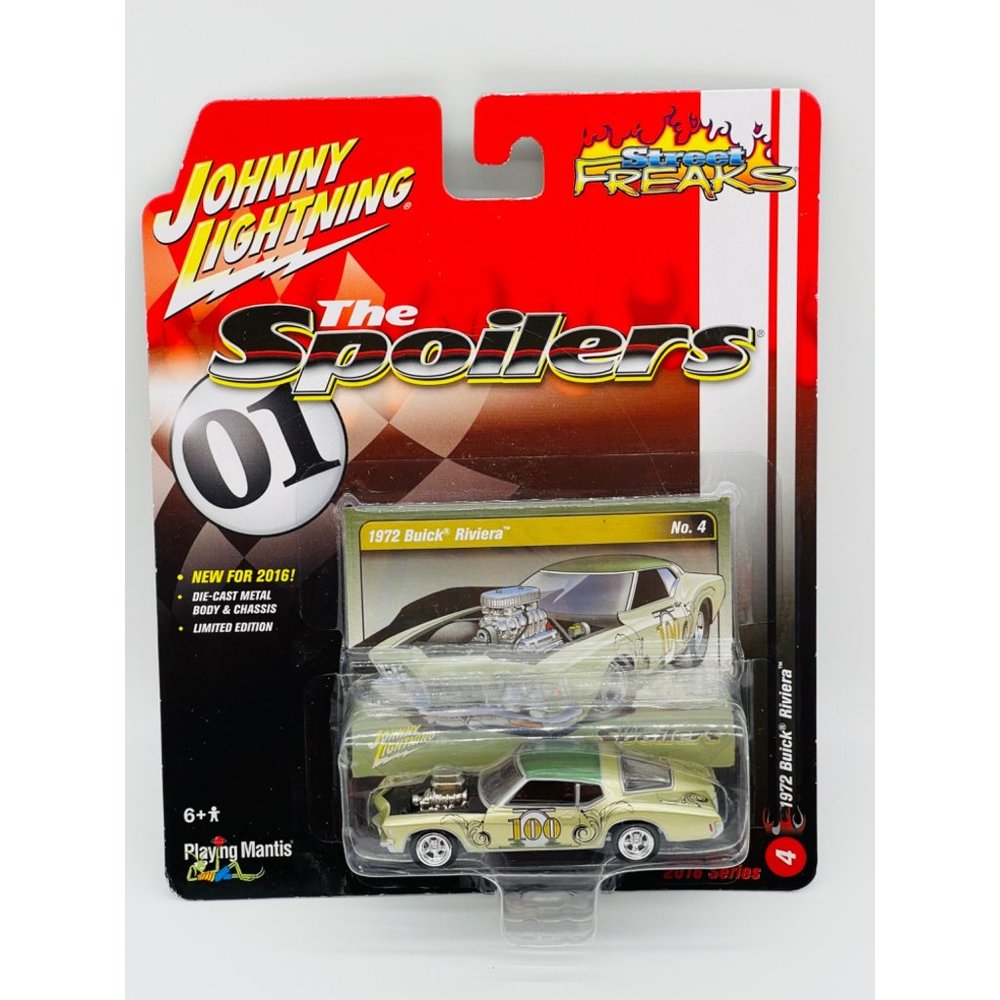 Johnny Lightning 1:64 scale die-cast model car 1972 Buick Riviera #4 spoilers